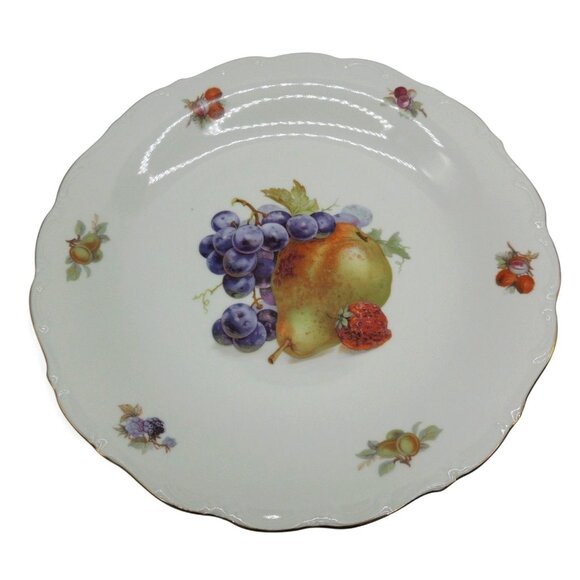 BAVARIA SCHUMANN Arzberg Fruit Platter Plate Gold Trim Germany Vintage 12" - Picture 2 of 11